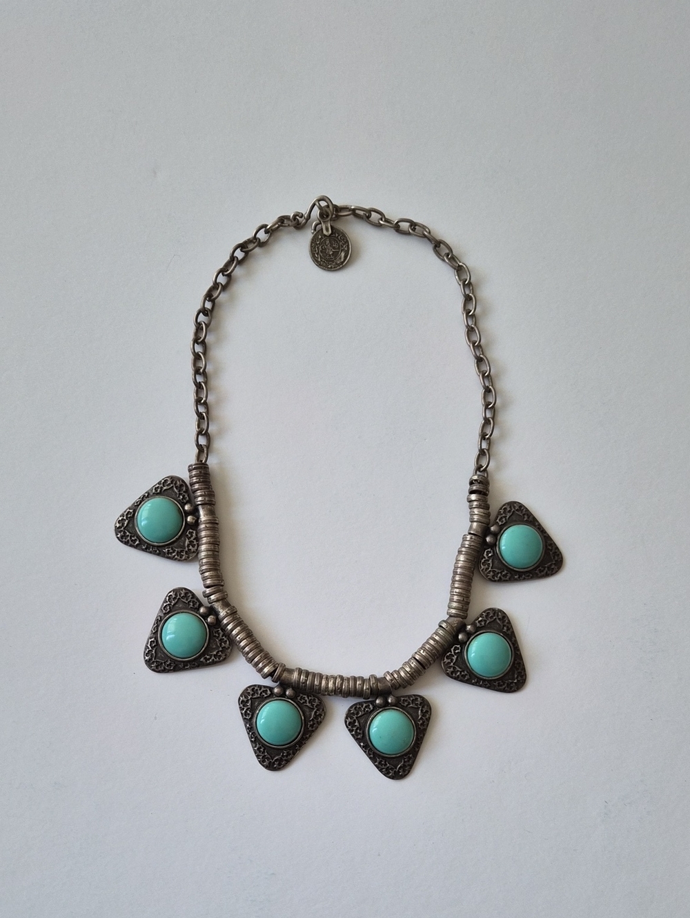 Turquoise Stone Pendant Statement Necklace - Women Jewelry